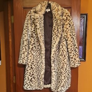 Skies Are Blue Animal Print Teddy Jacket
